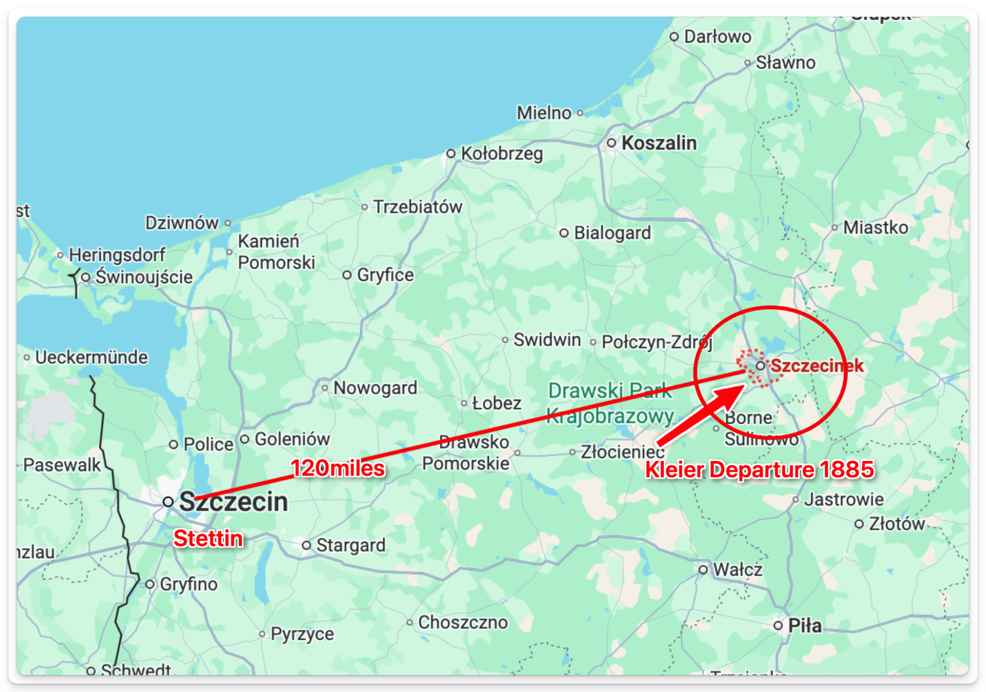 Journey to the port of Stettin