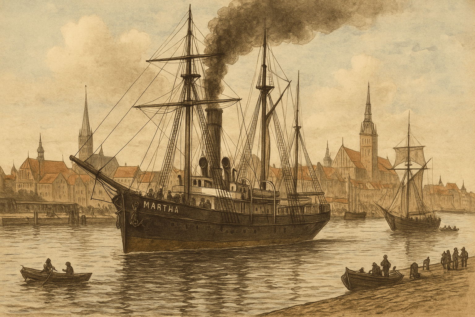 Artist rendition of the <strong>Martha</strong> in Stettin